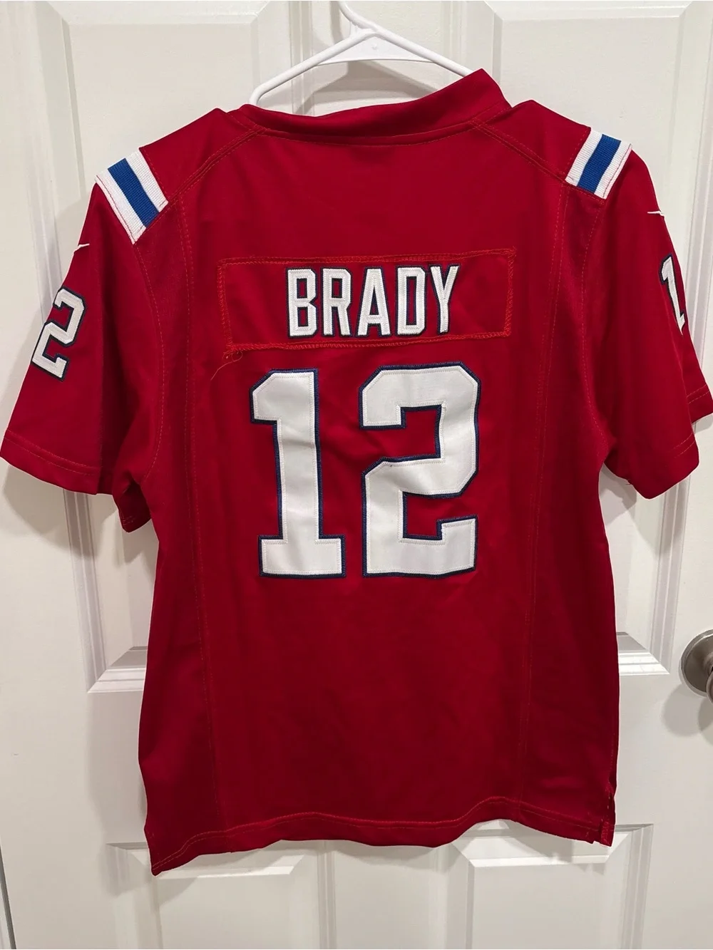 Nike Tom Brady #12 New England Patriots Red Retro Football Jersey Boys Large